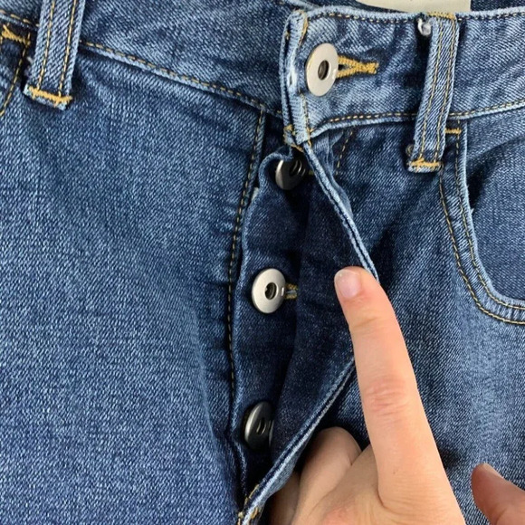 Anthropologie Pilcro and the Letterpress High Rise Flare Two Tone Jeans Denim 26 - Picture 4 of 11